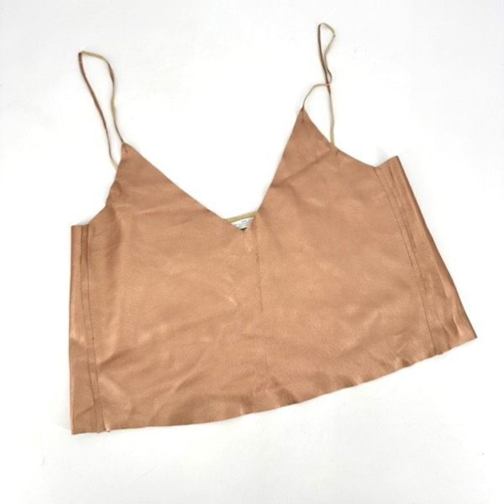 Zara rose gold faux leather spaghetti strap tank Small camisole festival concert